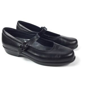 SAS Maria Black Leather Mary Jane Buckle Comfort Shoes size 9N